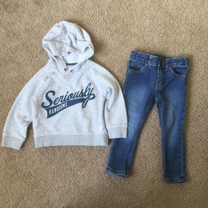 Carter’s 2T hoodie and skinny jeans